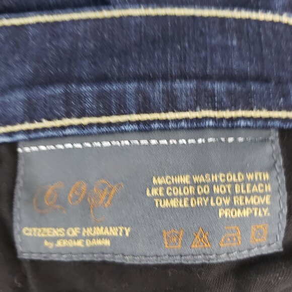 Citizens of Humanity Ava Low-Rise Straight Jeans Size 30 Blue Distressed Pockets - Picture 11 of 11